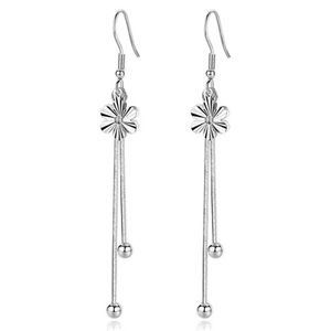 925 Sterling Silver Flower drop Earrings